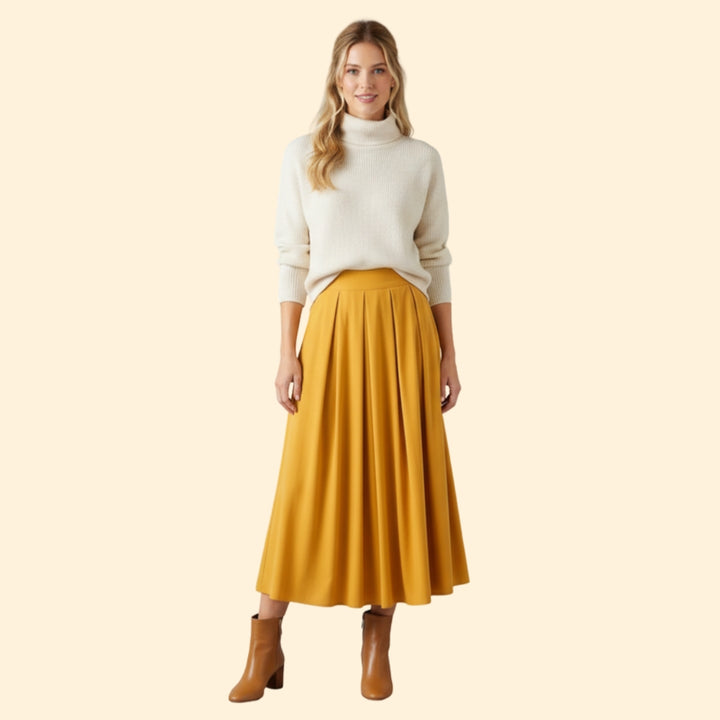 Women's Elegant Pleated Maxi Skirt