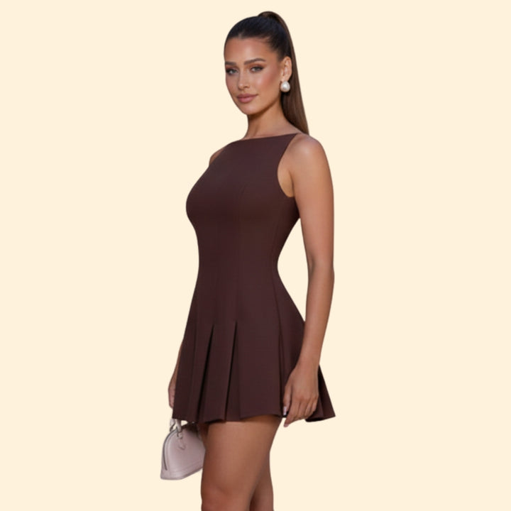 Women's Elegant Pleated Mini Dress