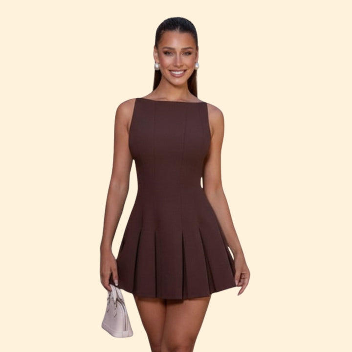 Women's Elegant Pleated Mini Dress