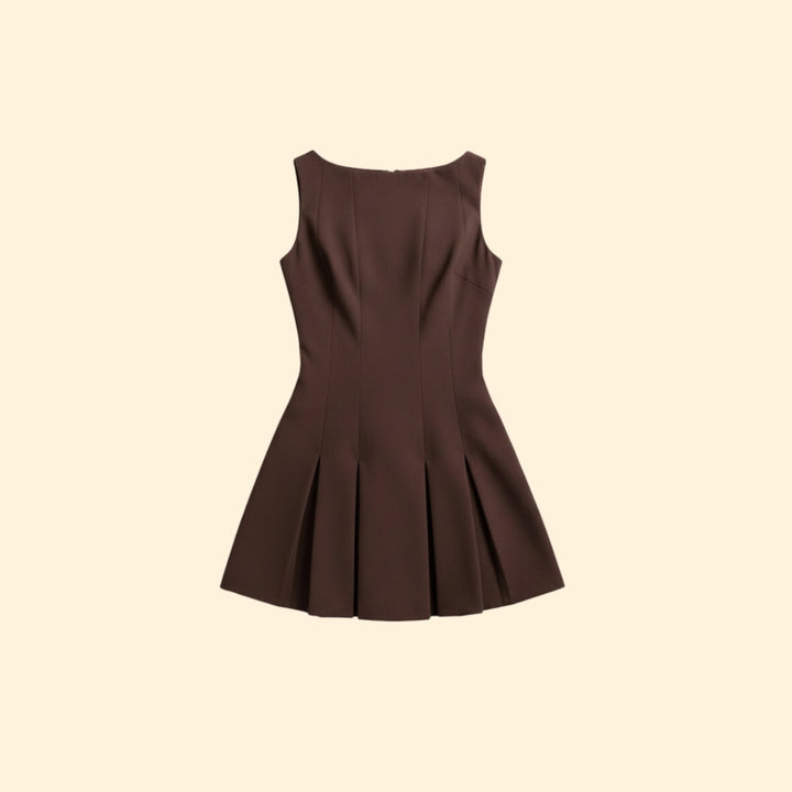 Women's Elegant Pleated Mini Dress