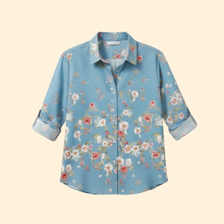 Women's Elegant Print Button Shirt