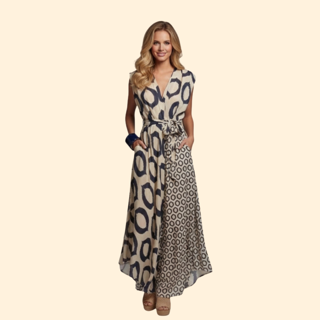 Women's Elegant Printed Maxi Jumpsuit