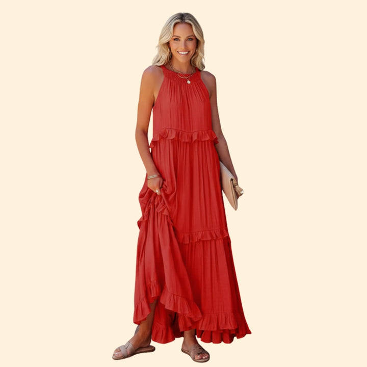 Women's Elegant Ruffle Maxi Dress