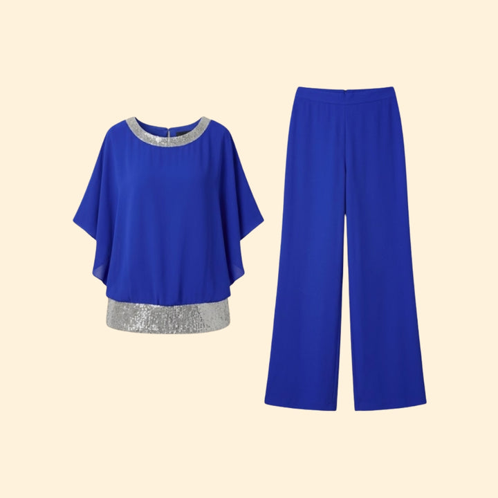 Women's Elegant Sequin Jumpsuit Set