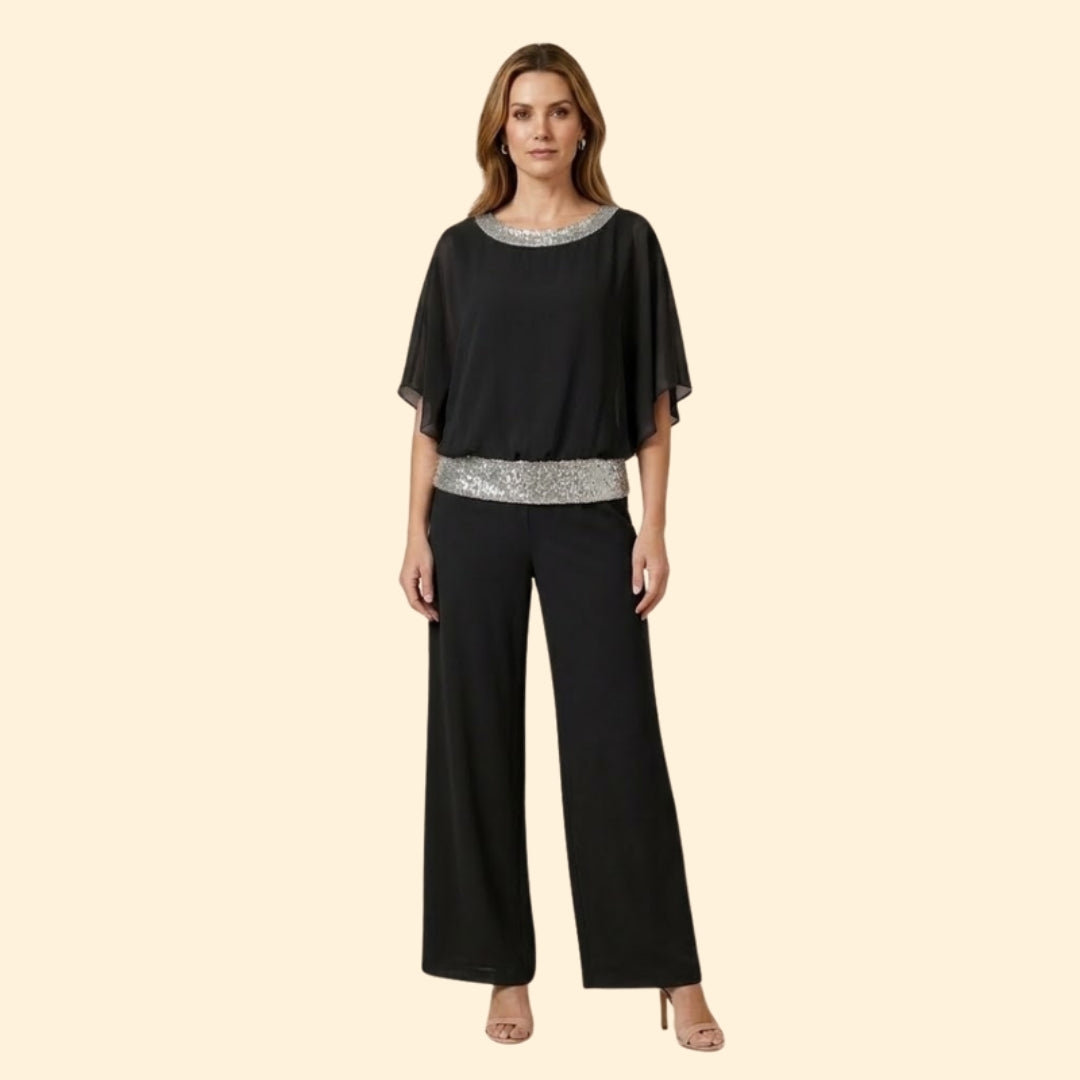 Women's Elegant Sequin Jumpsuit Set