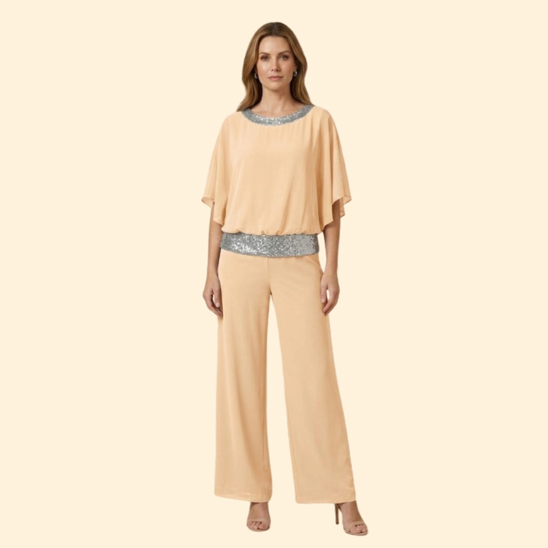 Women's Elegant Sequin Jumpsuit Set