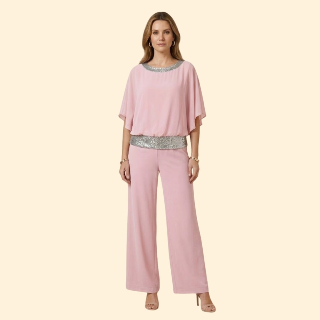 Women's Elegant Sequin Jumpsuit Set