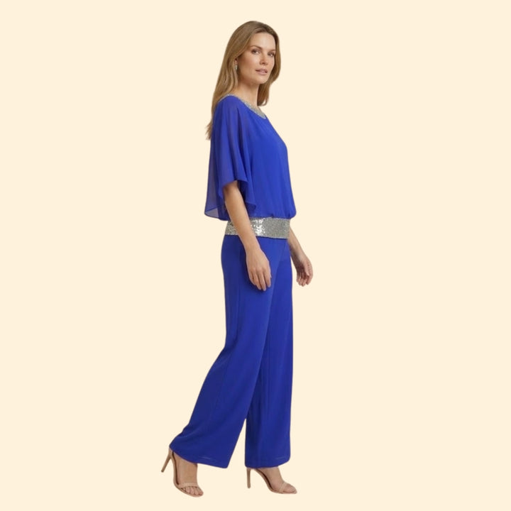 Women's Elegant Sequin Jumpsuit Set