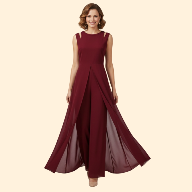 Women's Elegant Sheer Overlay Jumpsuit