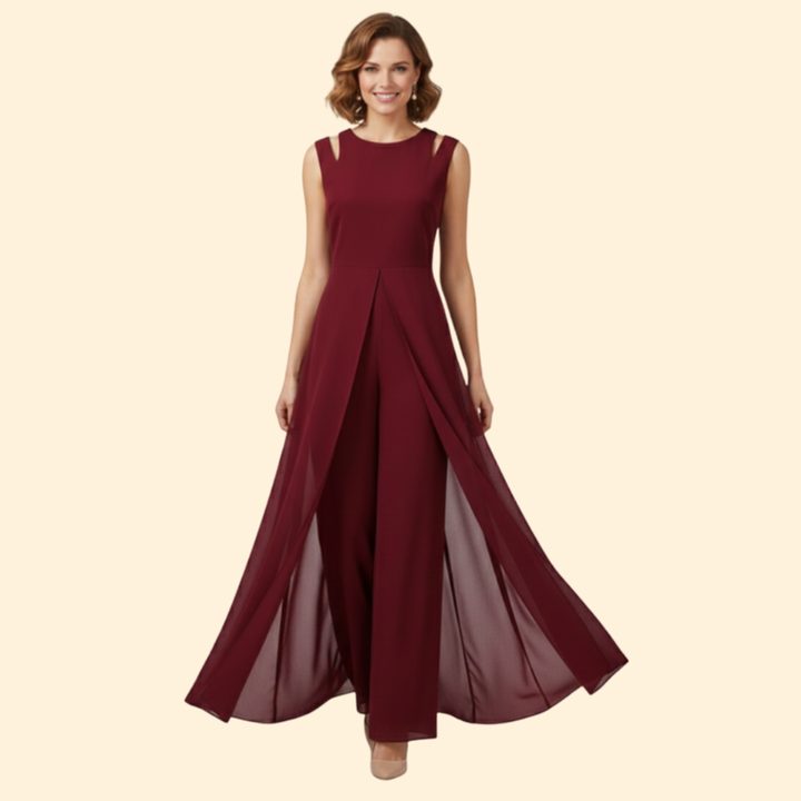 Women's Elegant Sheer Overlay Jumpsuit