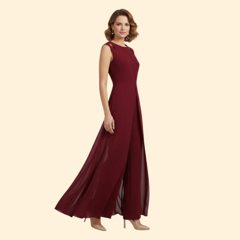 Women's Elegant Sheer Overlay Jumpsuit