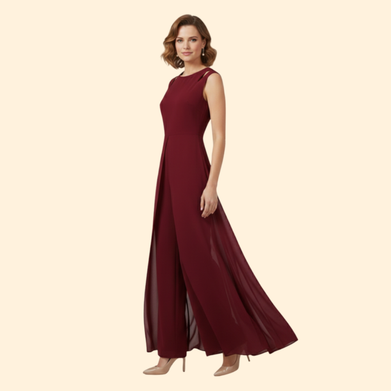 Women's Elegant Sheer Overlay Jumpsuit