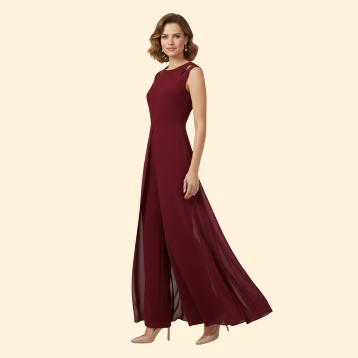 Women's Elegant Sheer Overlay Jumpsuit