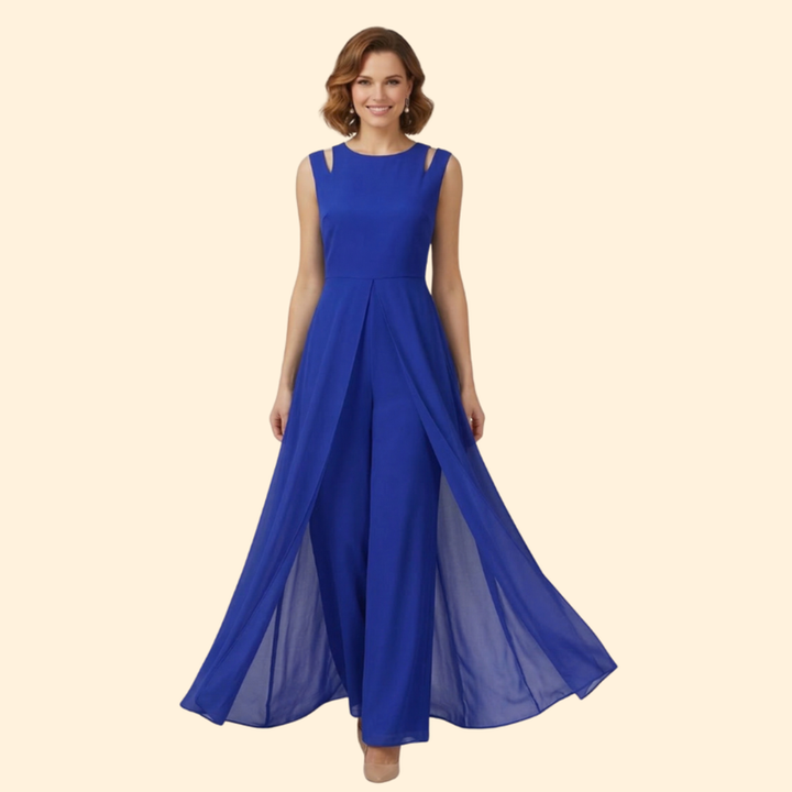 Women's Elegant Sheer Overlay Jumpsuit