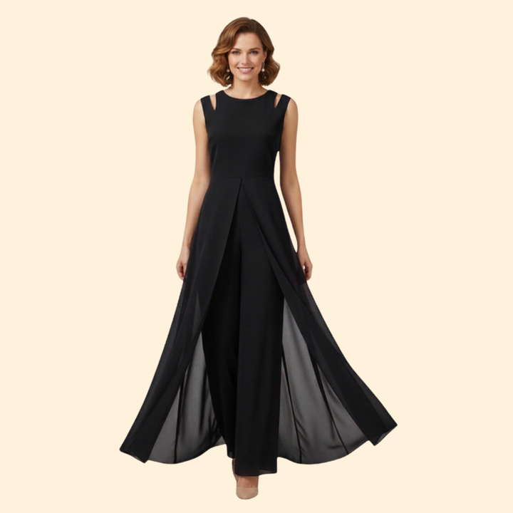 Women's Elegant Sheer Overlay Jumpsuit