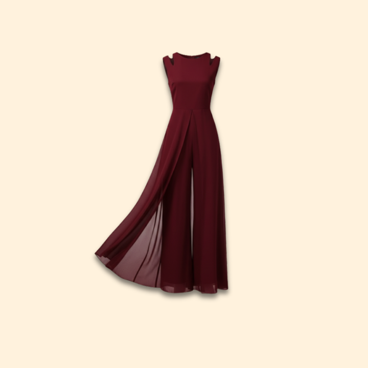 Women's Elegant Sheer Overlay Jumpsuit