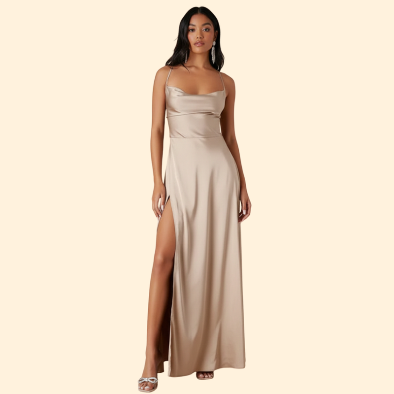 Women’s Elegant Silk Maxi Dress