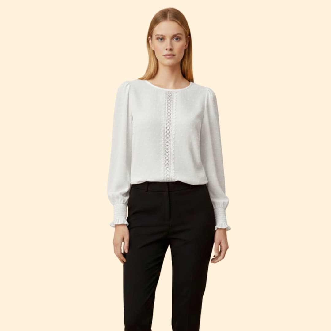 Women's Elegant Smocked Blouse