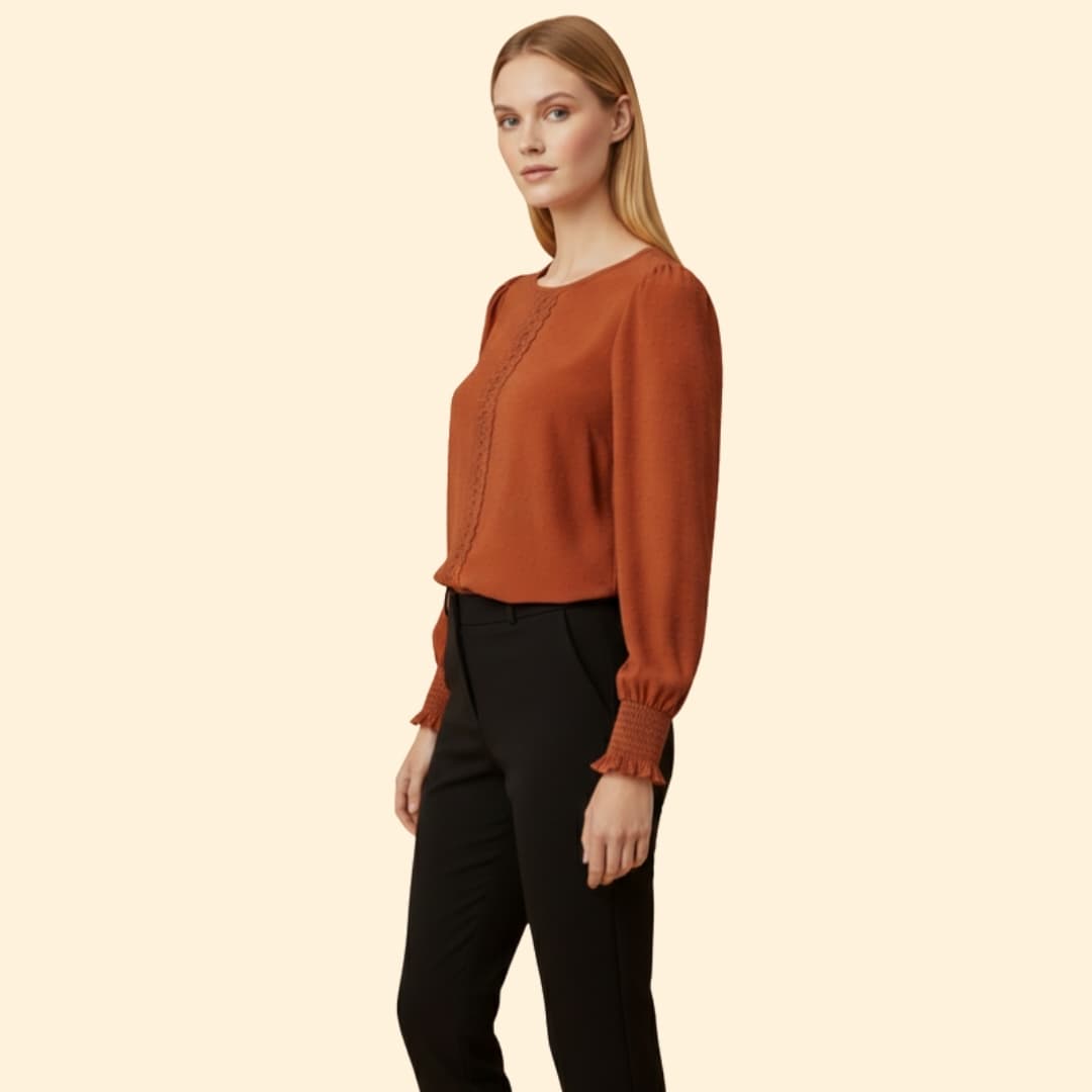 Women's Elegant Smocked Blouse