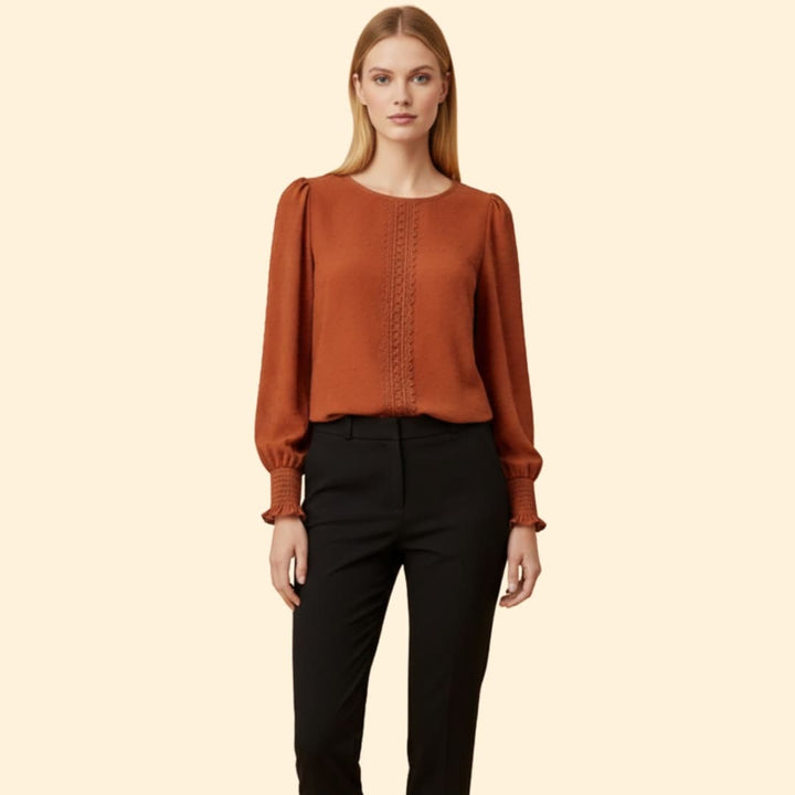 Women's Elegant Smocked Blouse