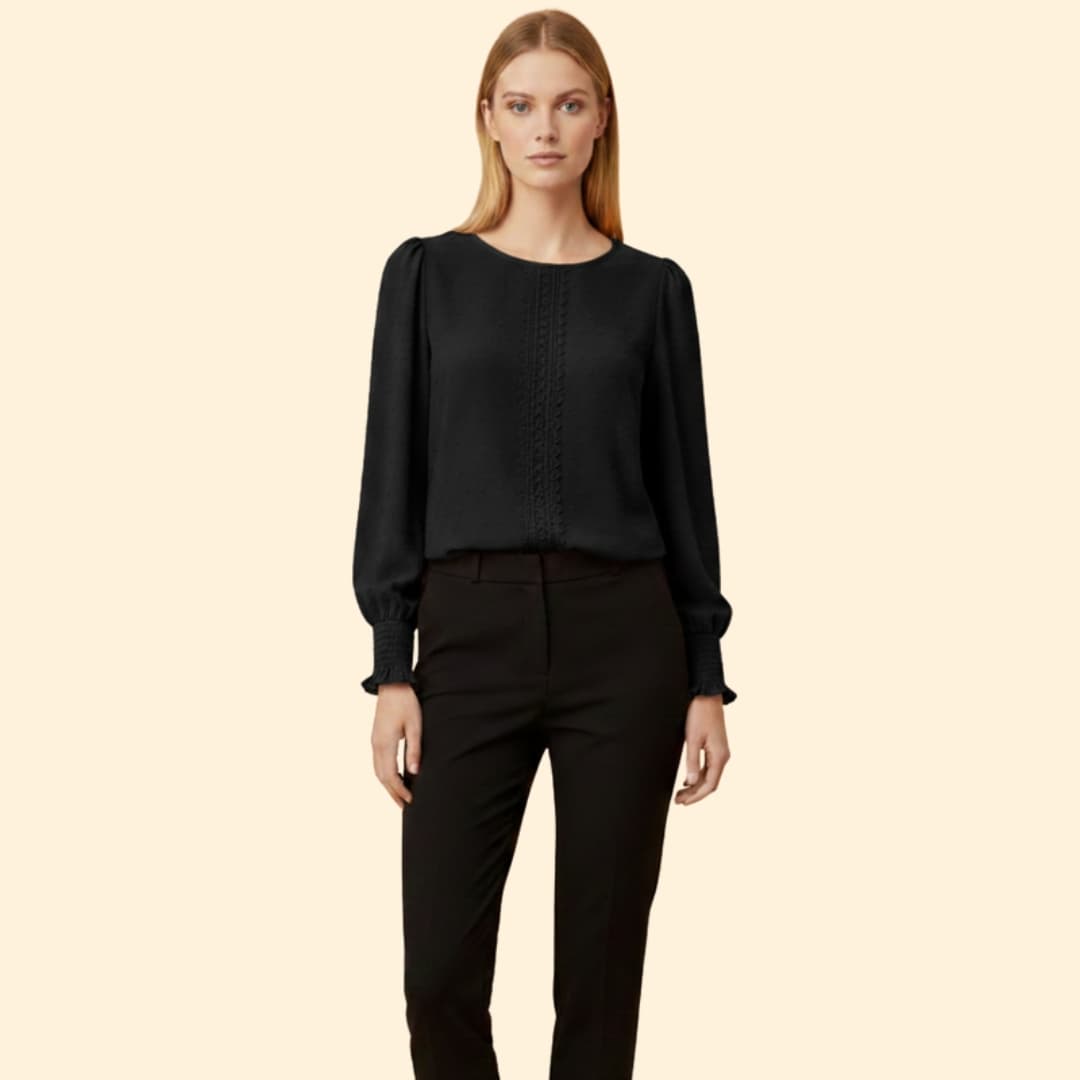 Women's Elegant Smocked Blouse