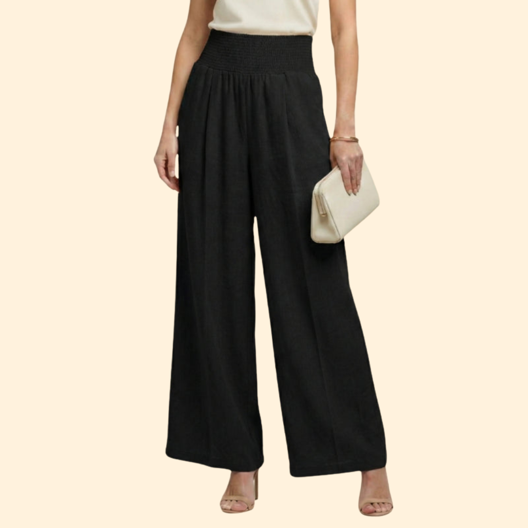 Women's Elegant Smocked Palazzo Pants