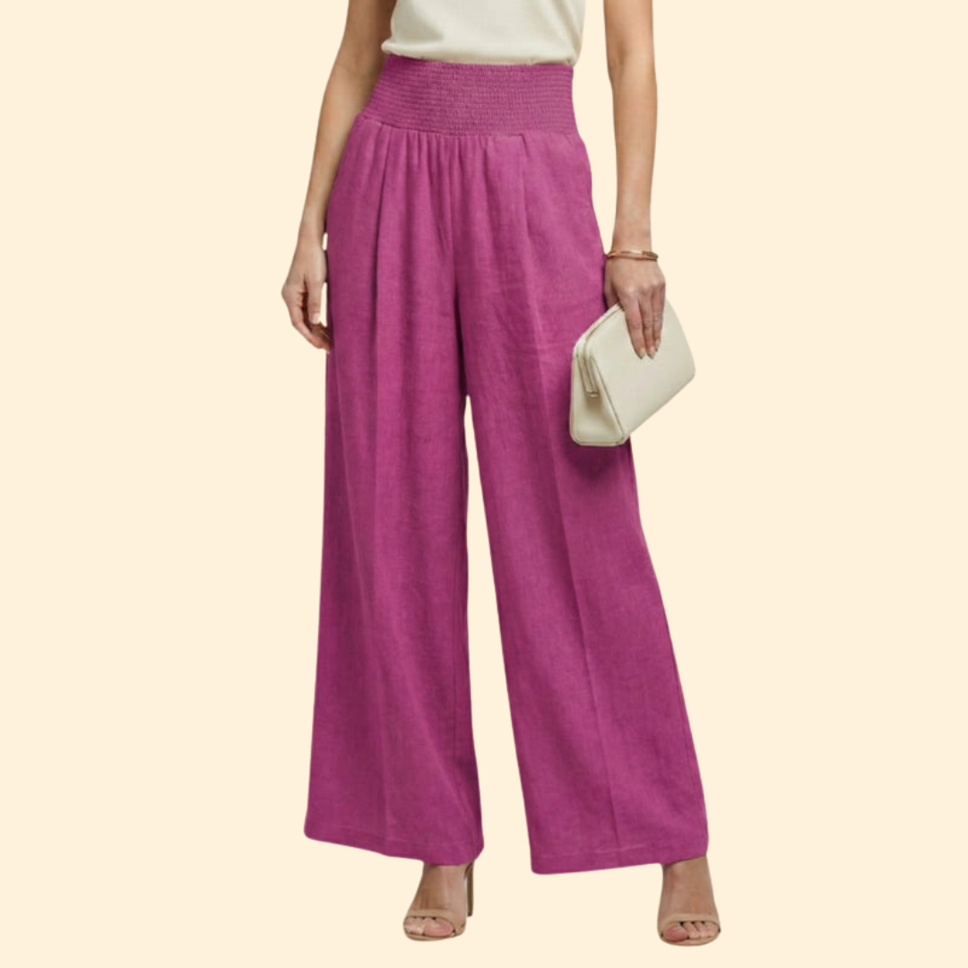 Women's Elegant Smocked Palazzo Pants