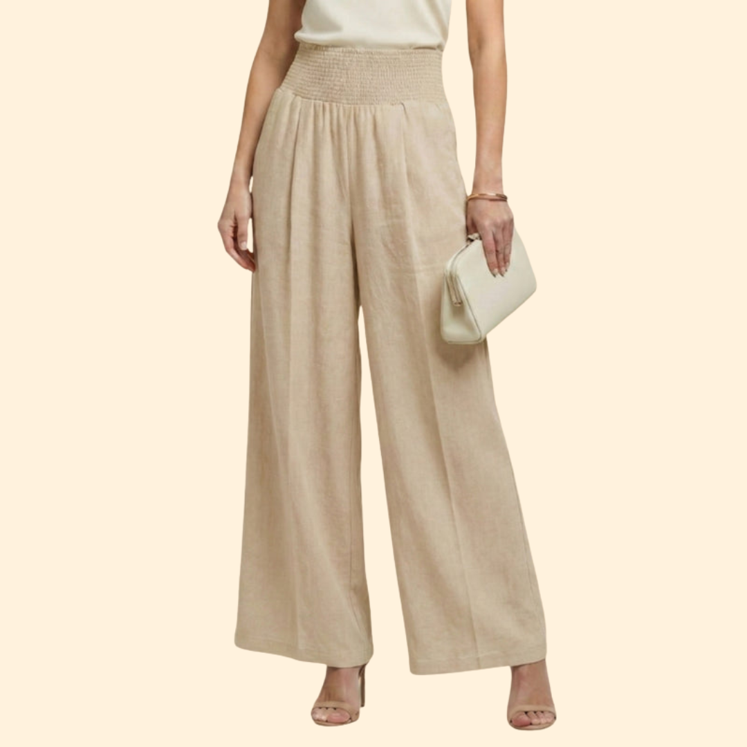 Women's Elegant Smocked Palazzo Pants