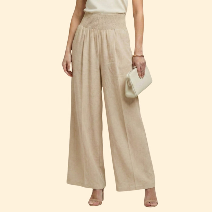 Women's Elegant Smocked Palazzo Pants