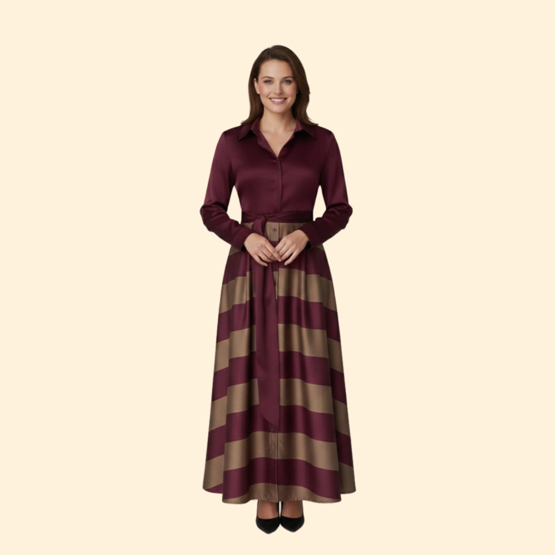 Women's Elegant Striped Maxi Dress