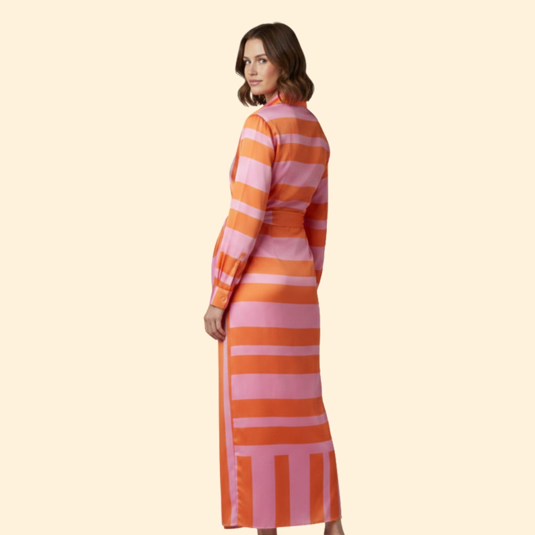 Women's Elegant Striped Maxi Dress