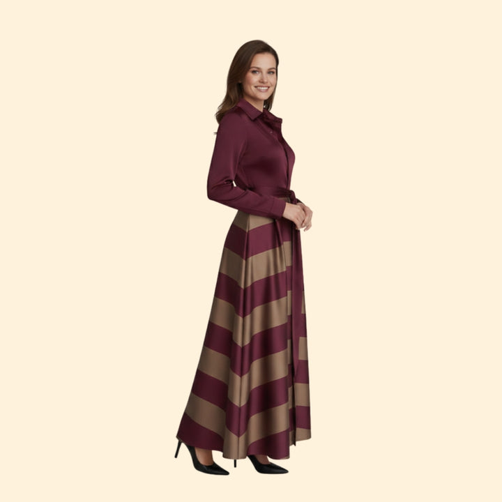 Women's Elegant Striped Maxi Dress