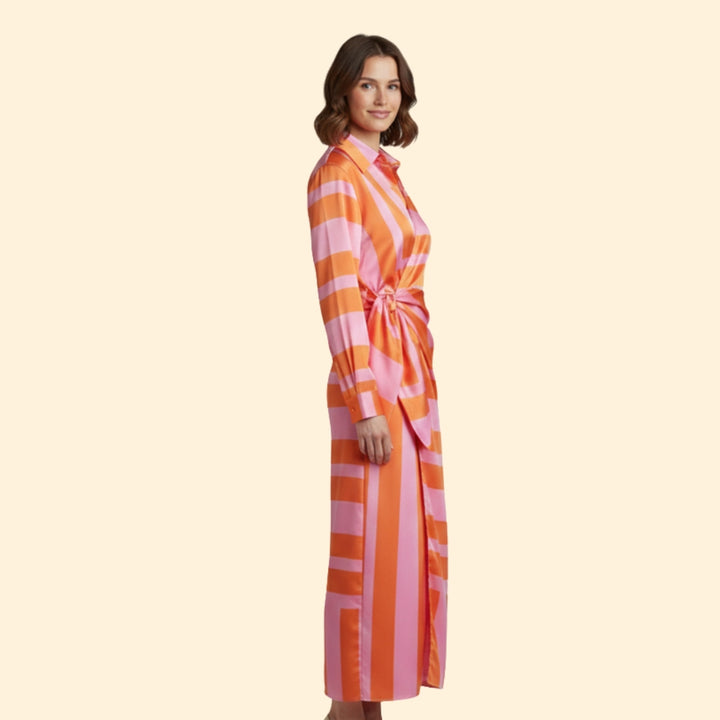 Women's Elegant Striped Maxi Dress