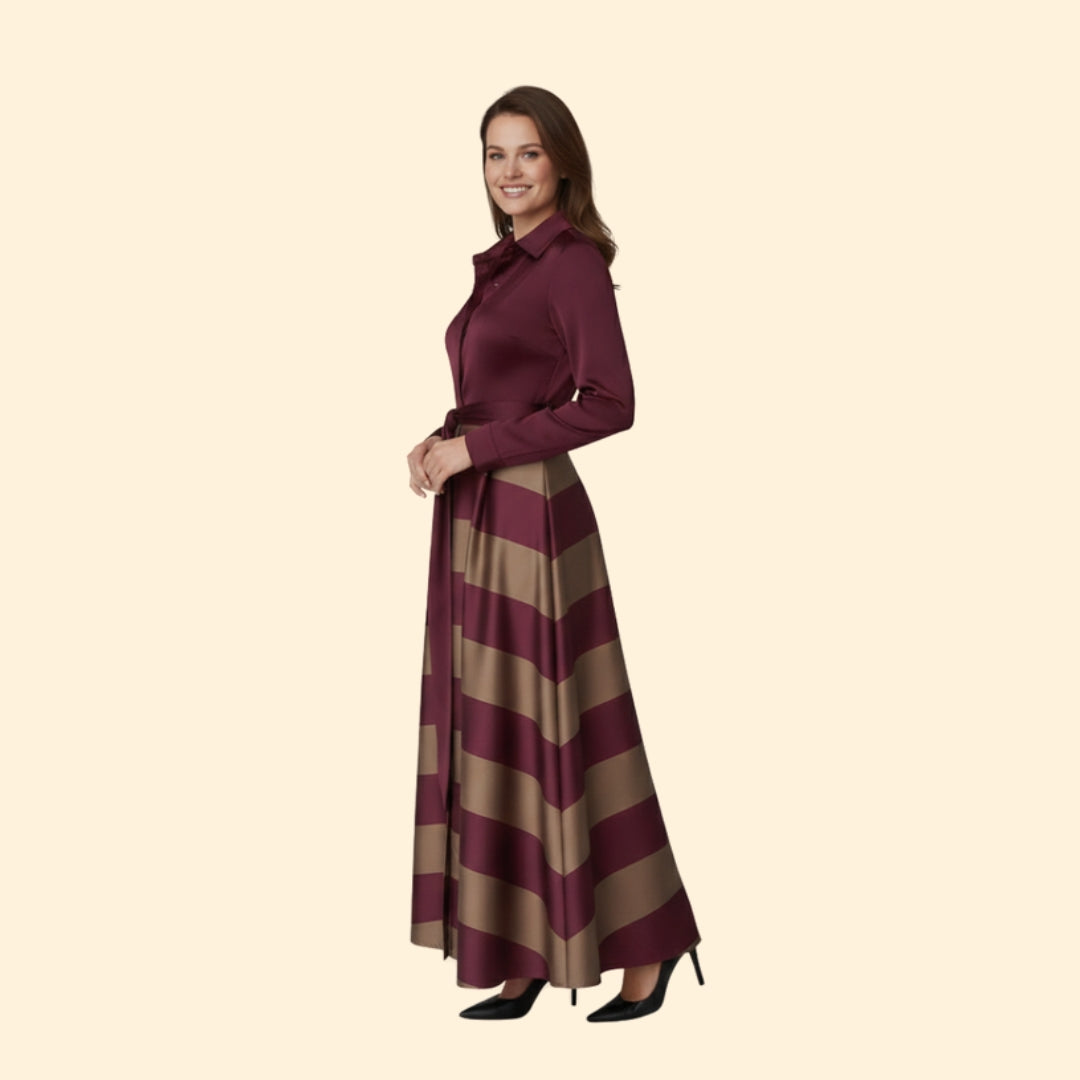 Women's Elegant Striped Maxi Dress