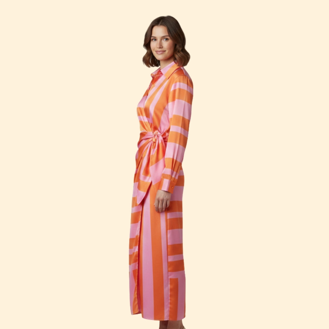 Women's Elegant Striped Maxi Dress