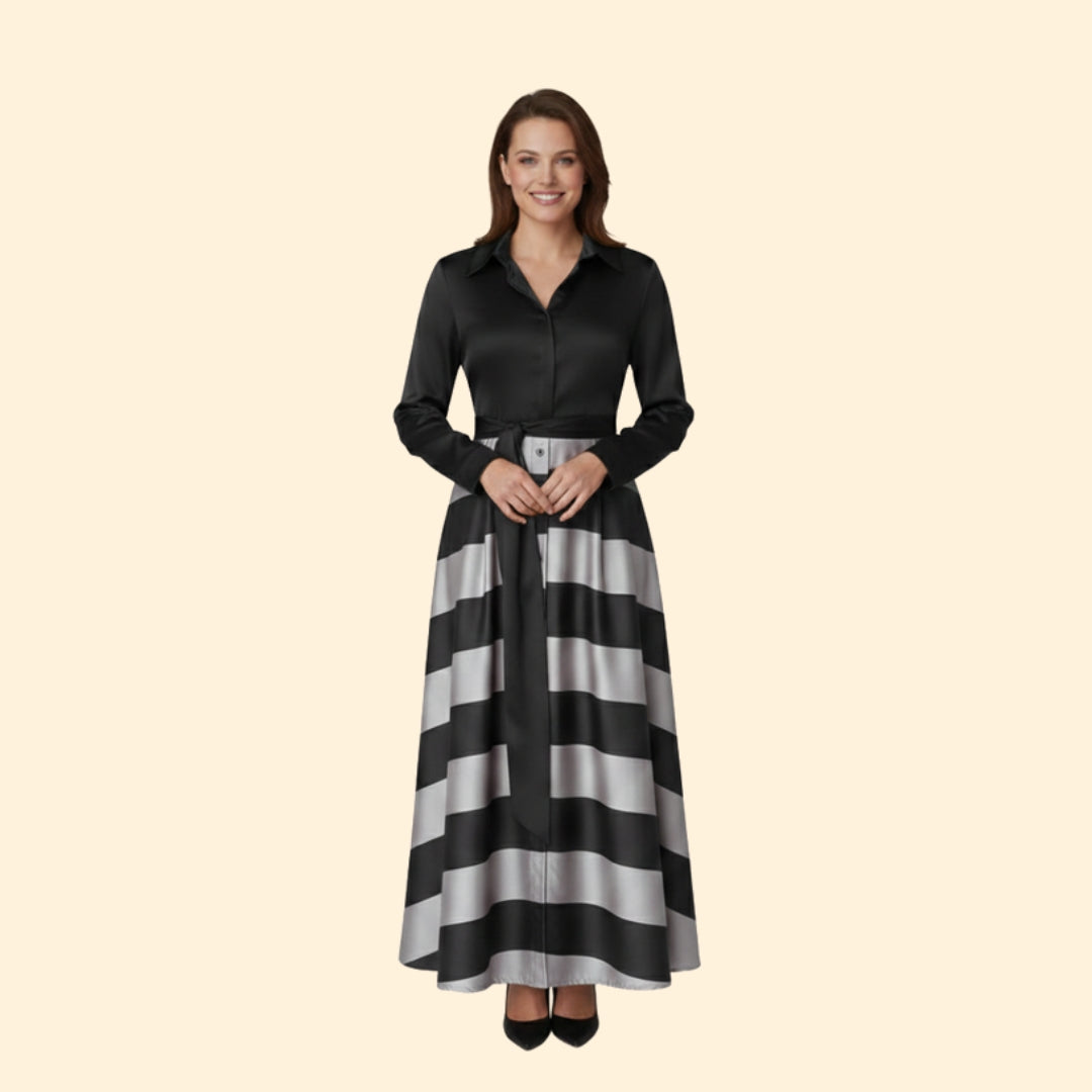 Women's Elegant Striped Maxi Dress