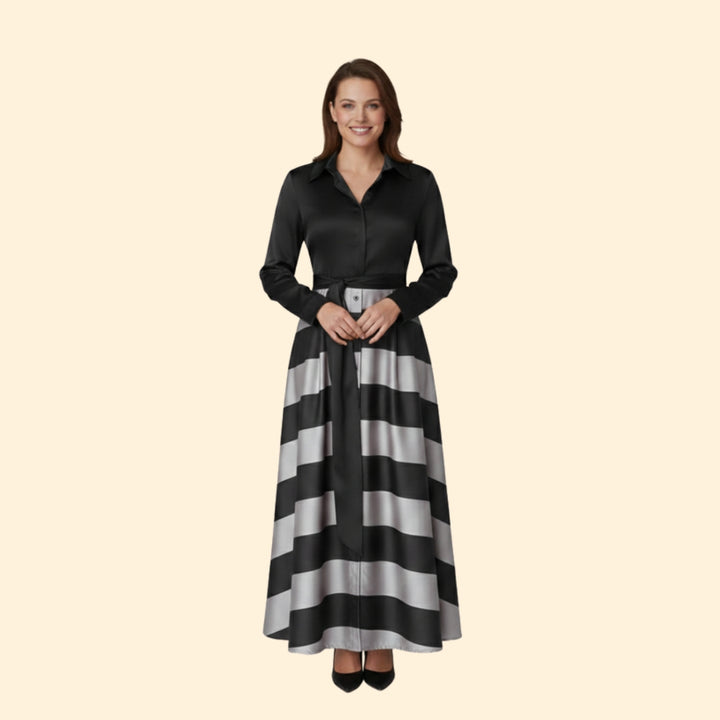 Women's Elegant Striped Maxi Dress