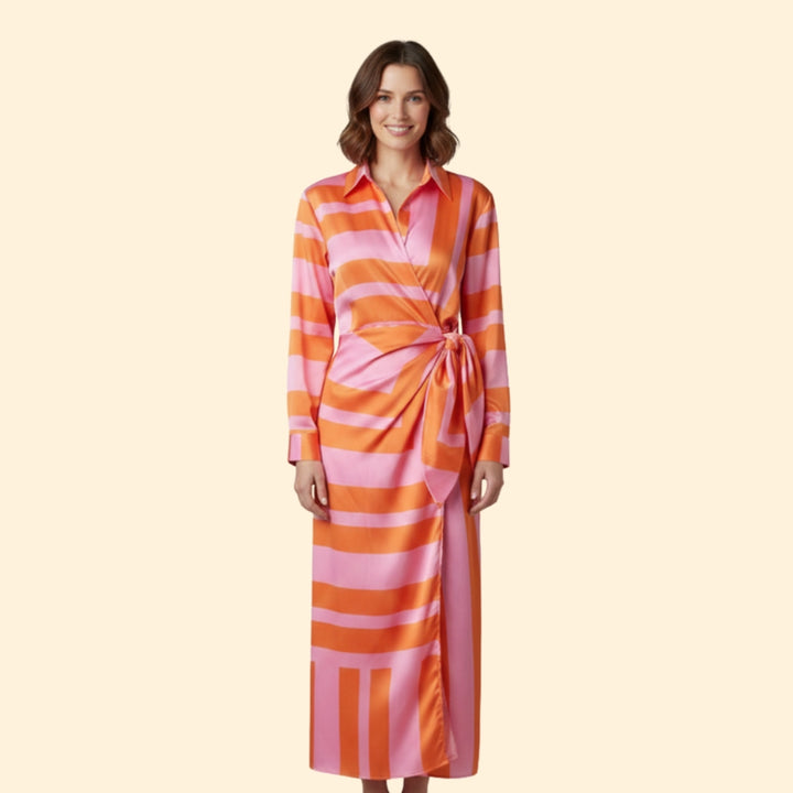 Women's Elegant Striped Maxi Dress