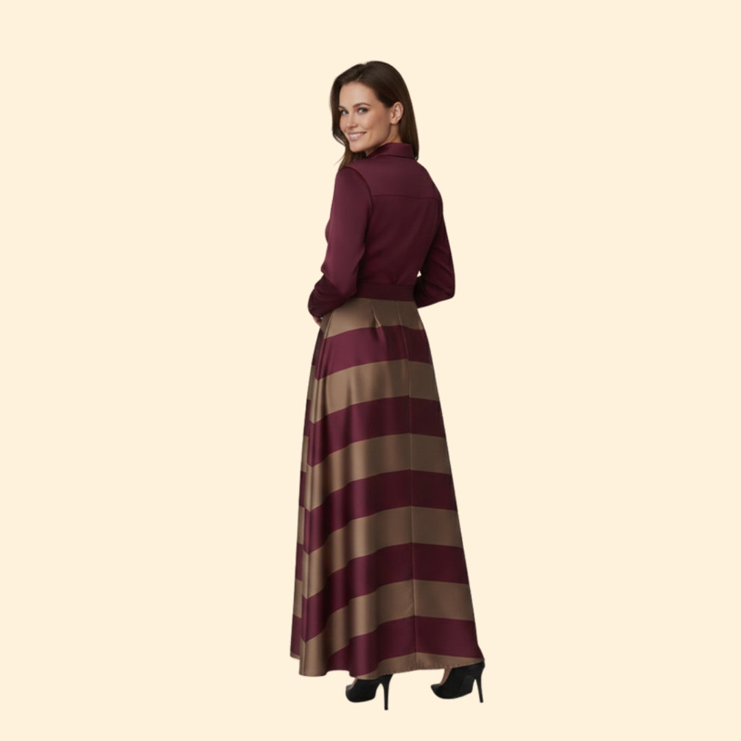 Women's Elegant Striped Maxi Dress