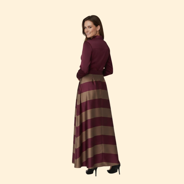 Women's Elegant Striped Maxi Dress