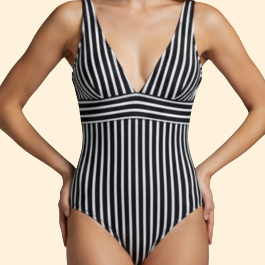Women's Elegant Striped One-Piece