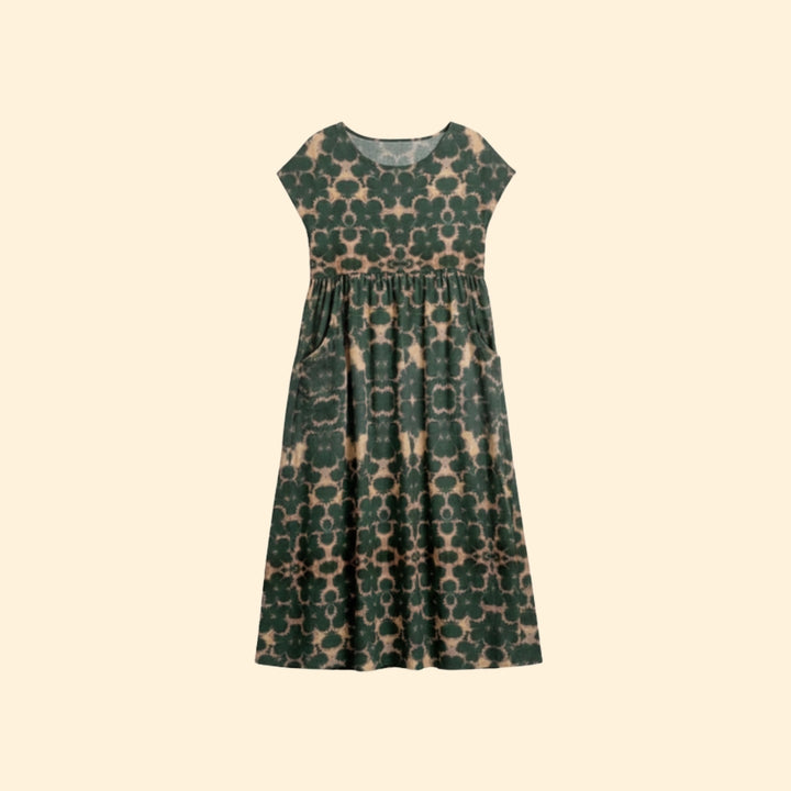 Women's Elegant Tie-Dye Midi Dress