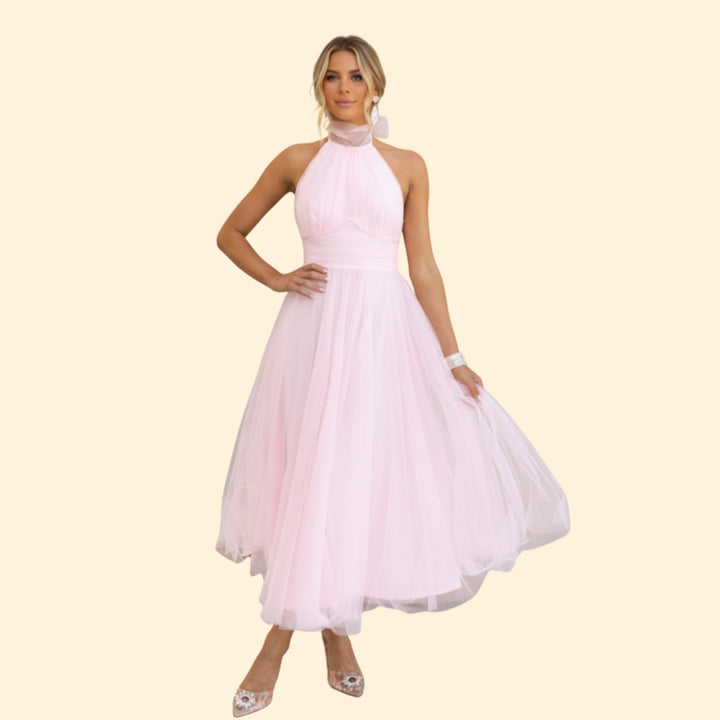 Women's Elegant Tulle Halter Dress