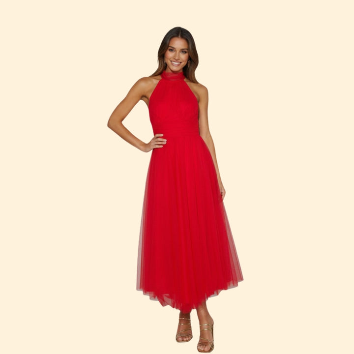 Women's Elegant Tulle Halter Dress