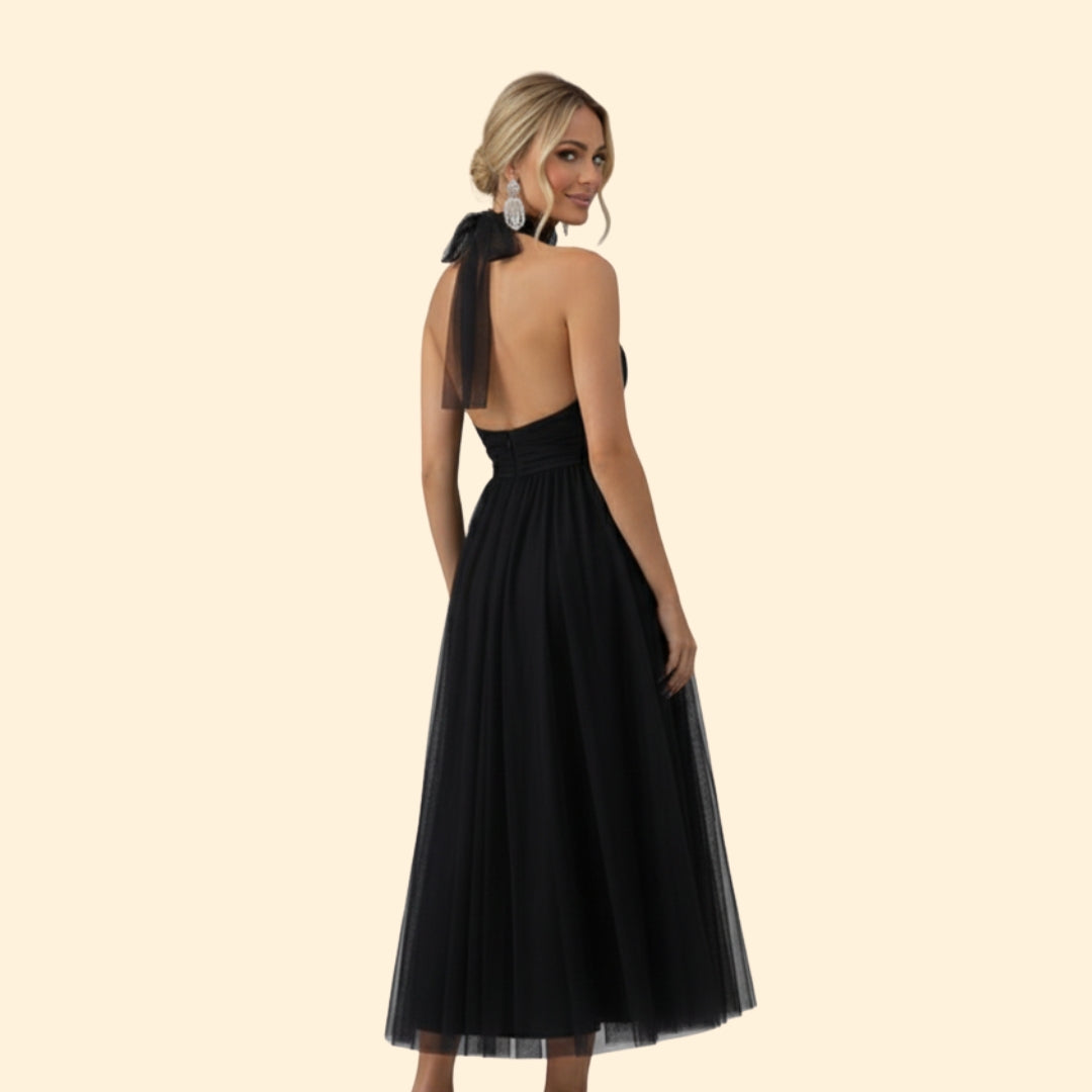 Women's Elegant Tulle Midi Dress