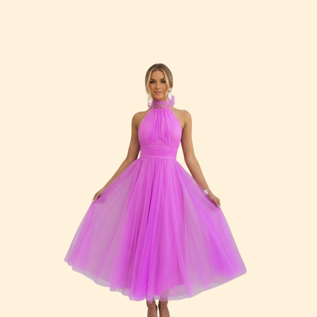 Women's Elegant Tulle Midi Dress