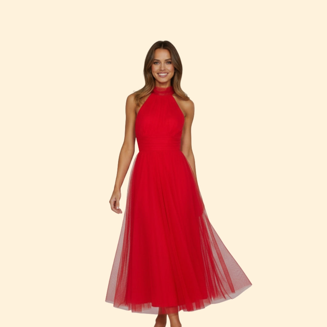 Women's Elegant Tulle Midi Dress