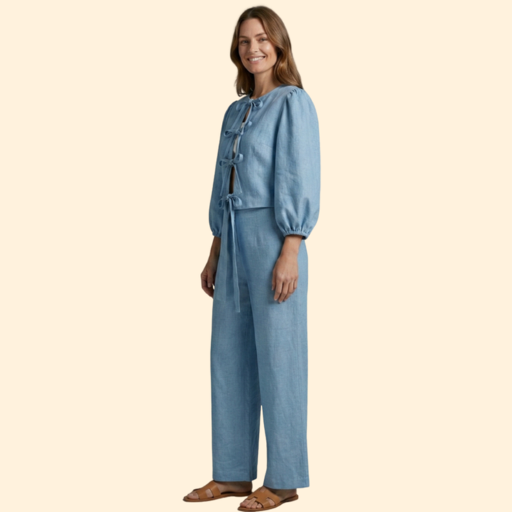 Women's Elegant Two-Piece Tie-Up Set