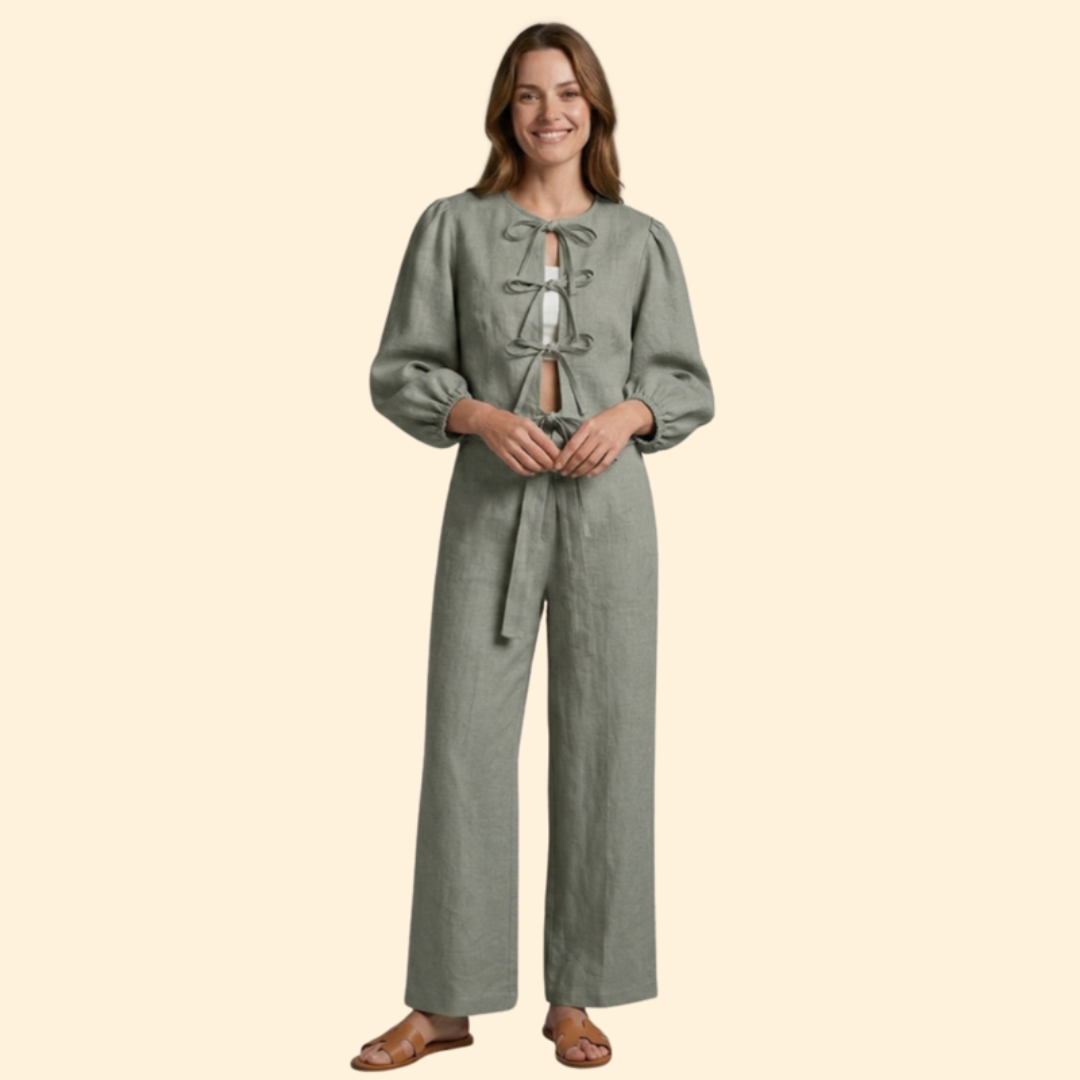Women's Elegant Two-Piece Tie-Up Set