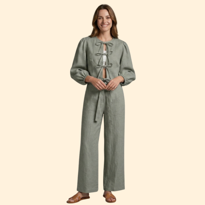 Women's Elegant Two-Piece Tie-Up Set
